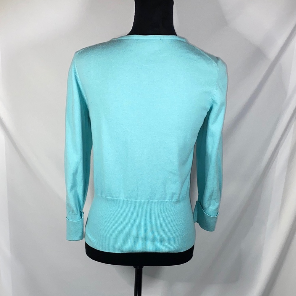 The Limited Aqua Blue Cardigan Sweater Womens Medium Button Front - Picture 6 of 8